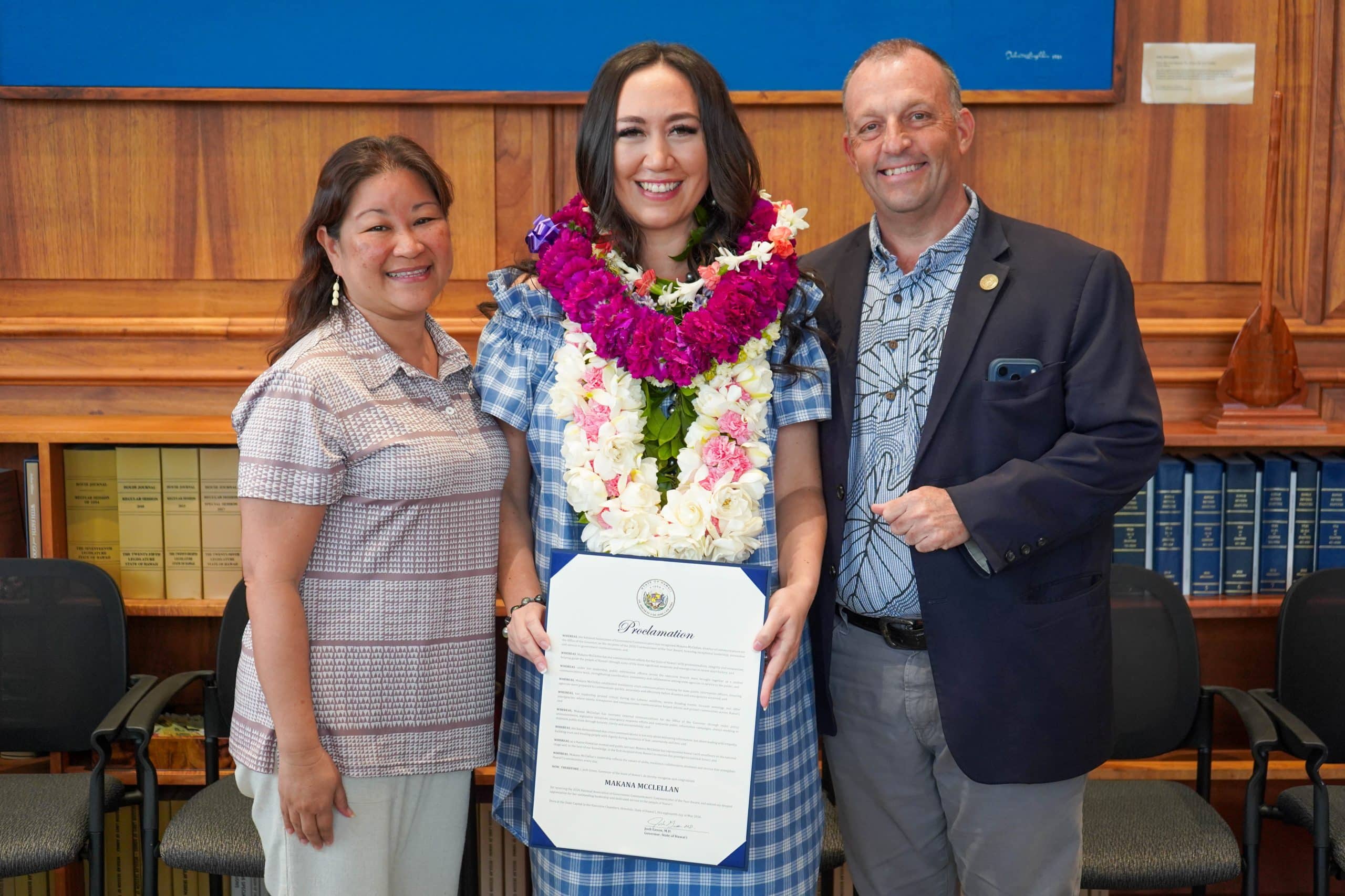 Office of the Governor — News Release — Communications Director Makana McClellan Receives National Communicator Of The Year Honor
